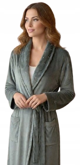 Šedý Velurový Župan Příjemný, Měkký Jako Samet L