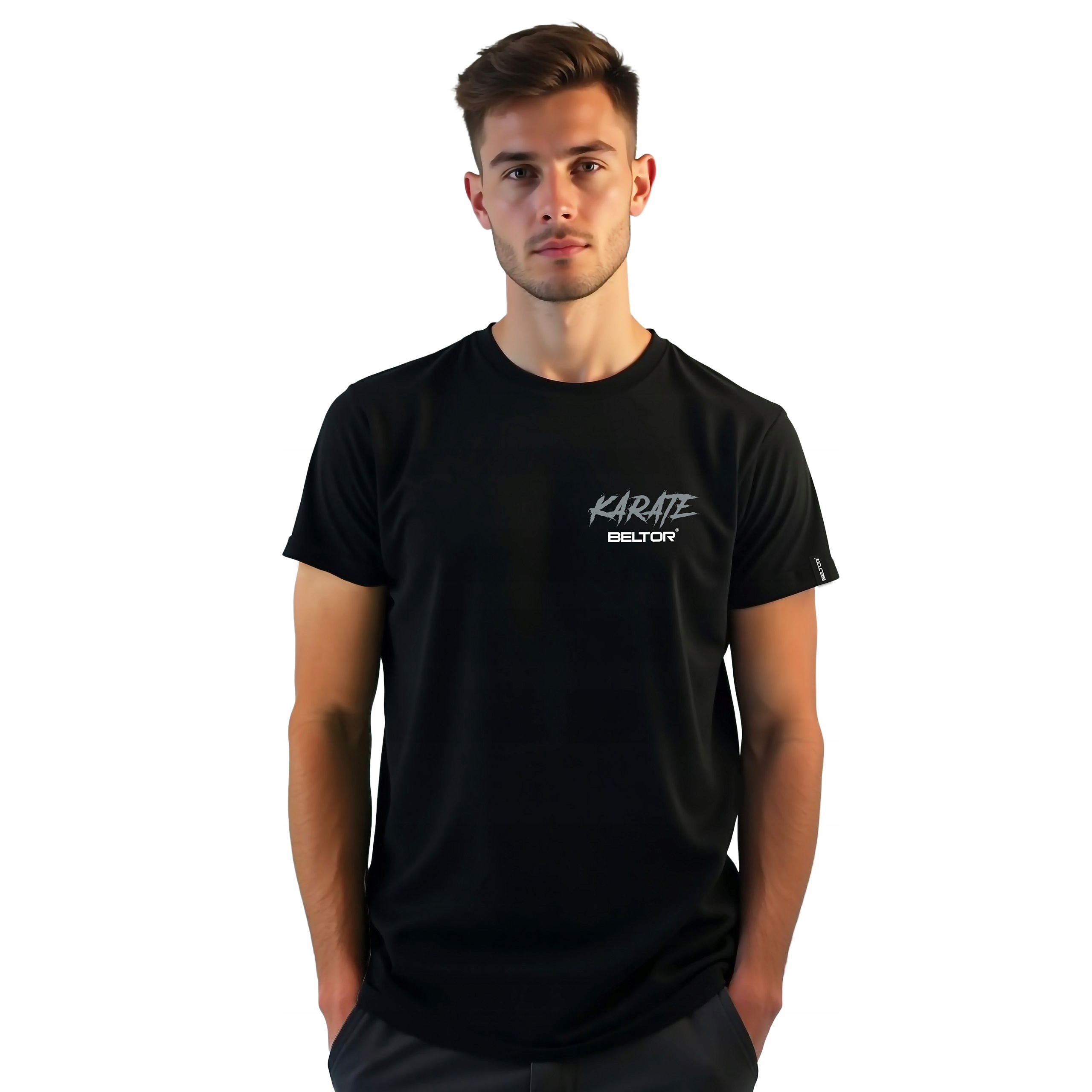 BELTOR KOSZULKA KARATE POWER T-SHIRT CZARNA SPORTOWA NA WF r. XL