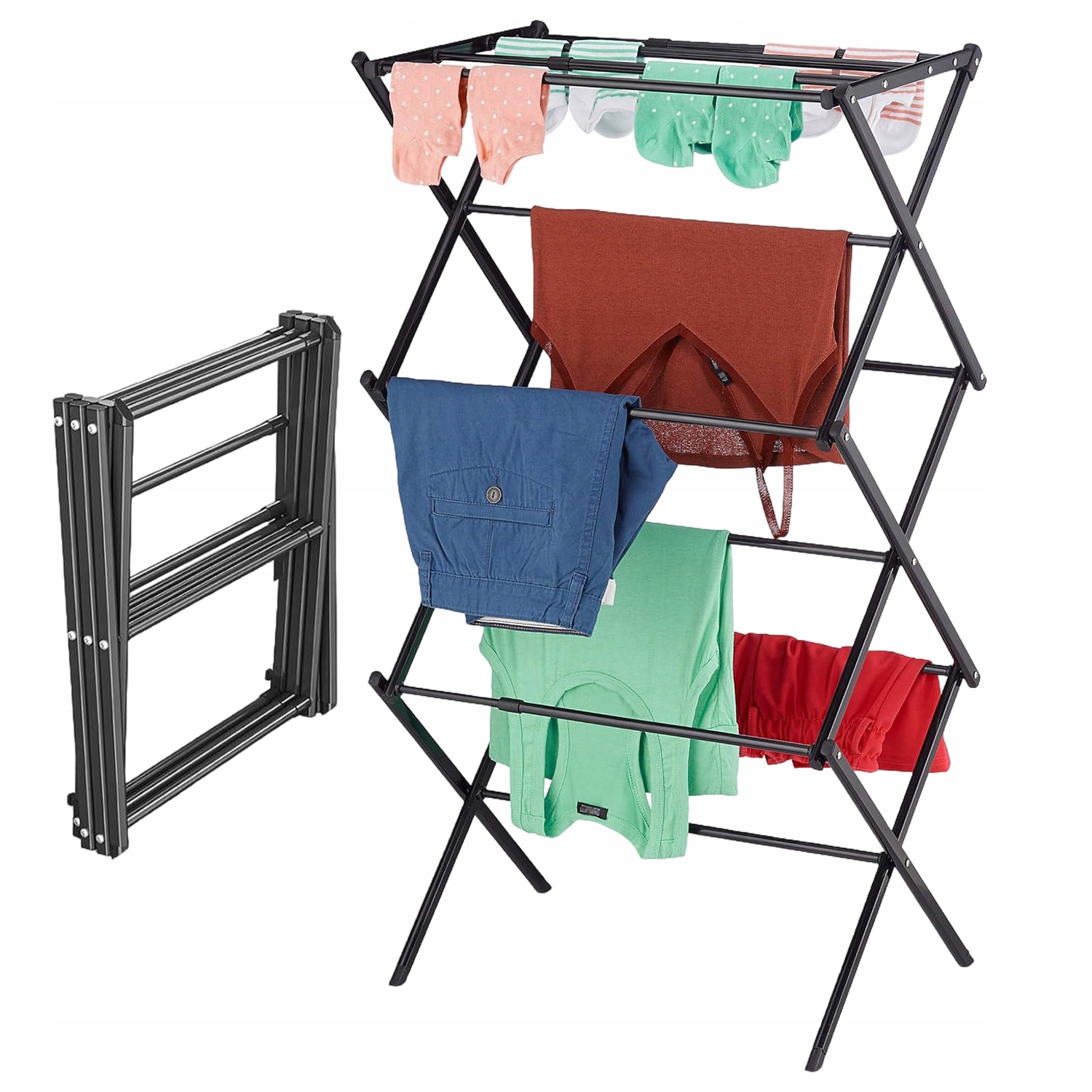 Levně Regulovatelná Sušák Na Prádlo 11 Tyčí 6 Úrovní Skládací Úspora