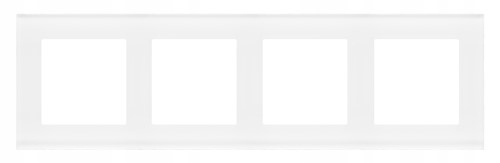 Ramka poczwórna Szkło mrożone białe Simon 55