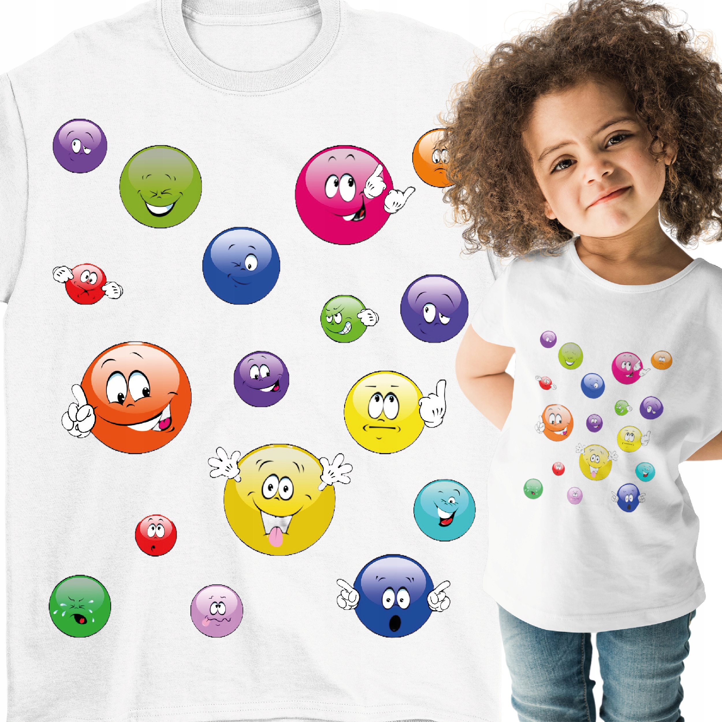 KOSZULKA BIAŁA DZIECIĘCA T-SHIRT DZIEŃ KROPKI DO PRZEDSZKOLA 116 122