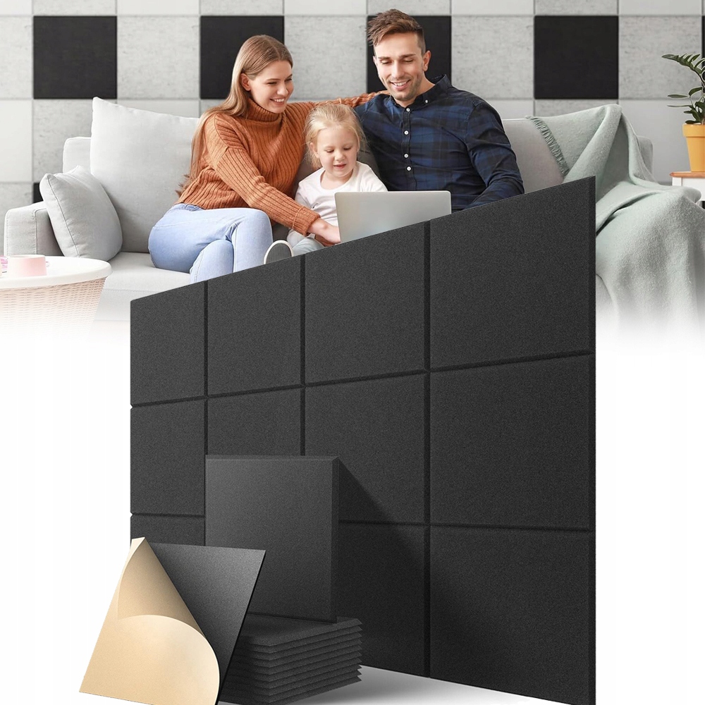 Akustická pěna Čtverec s fází, oboustranný dekorativní panel do obývacího pokoje 30 cm