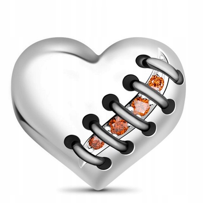 

Charms cyrkonie Serce Szyte srebro 925
