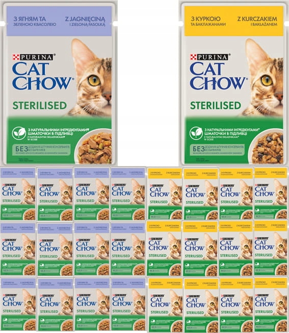 Cat Chow Sterilised MIX kuřecí jehněčí 24x85 g