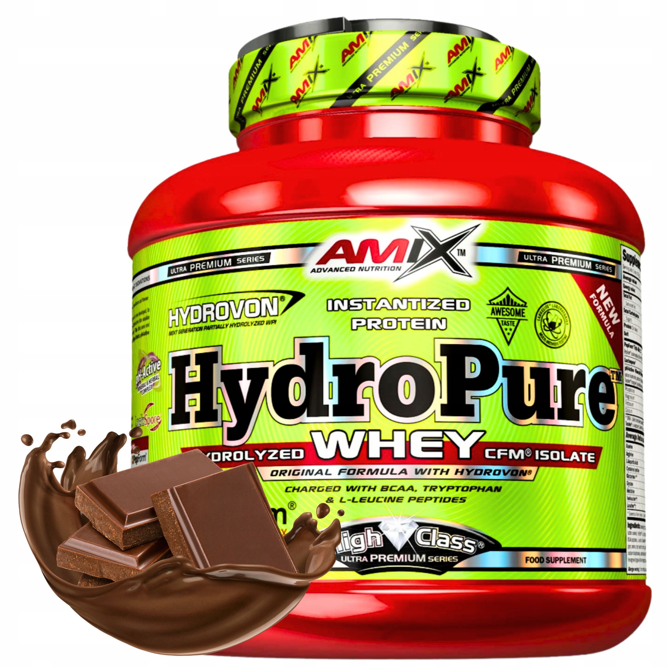 Protein Wph Hydrolyzát bílkovin Amix Hydro Pure 1,6 kg Čokoládový