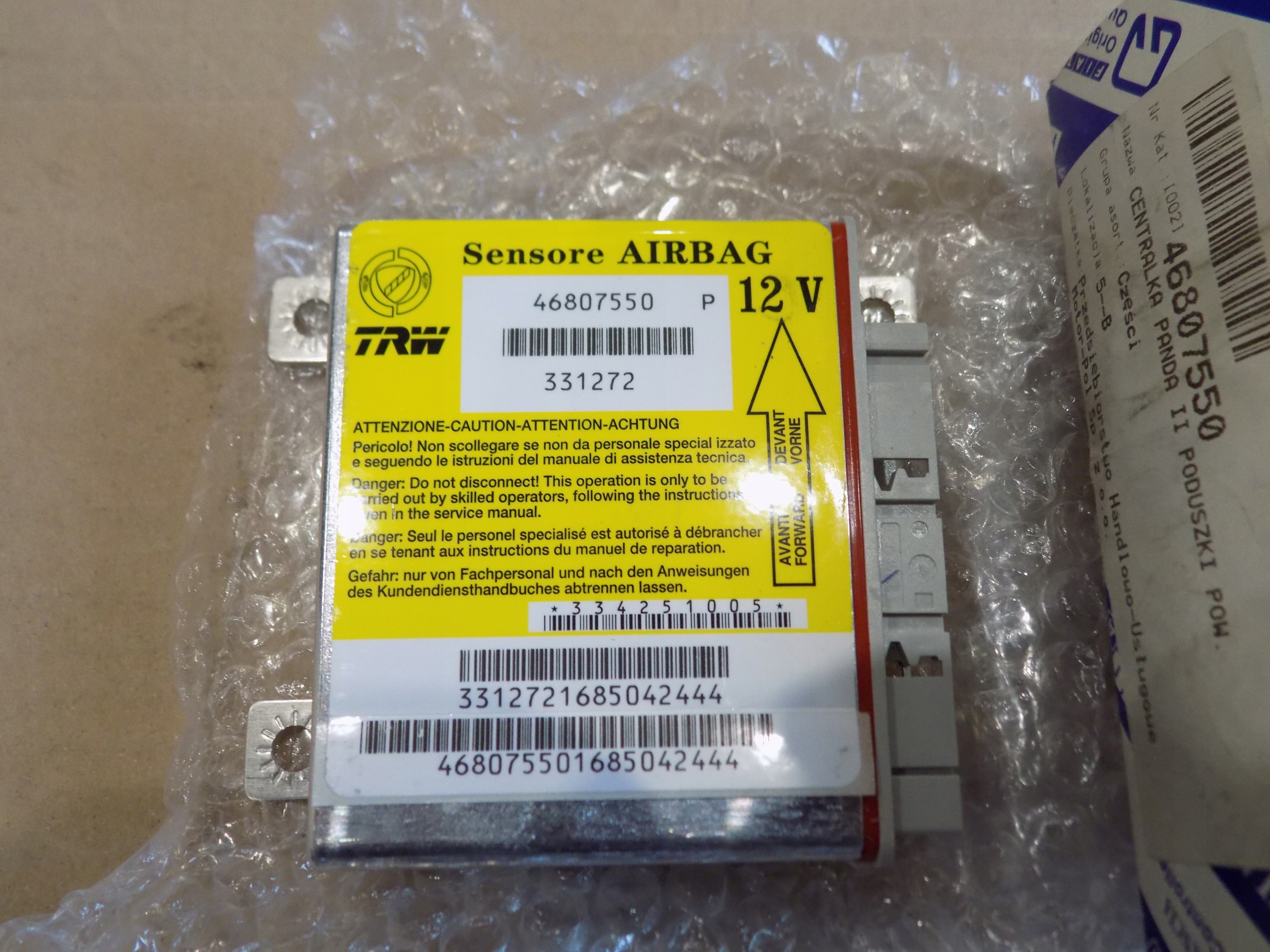 Sensor Airbag 46807550 331272 Fiat Panda II Numer katalogowy części 46807550 331272