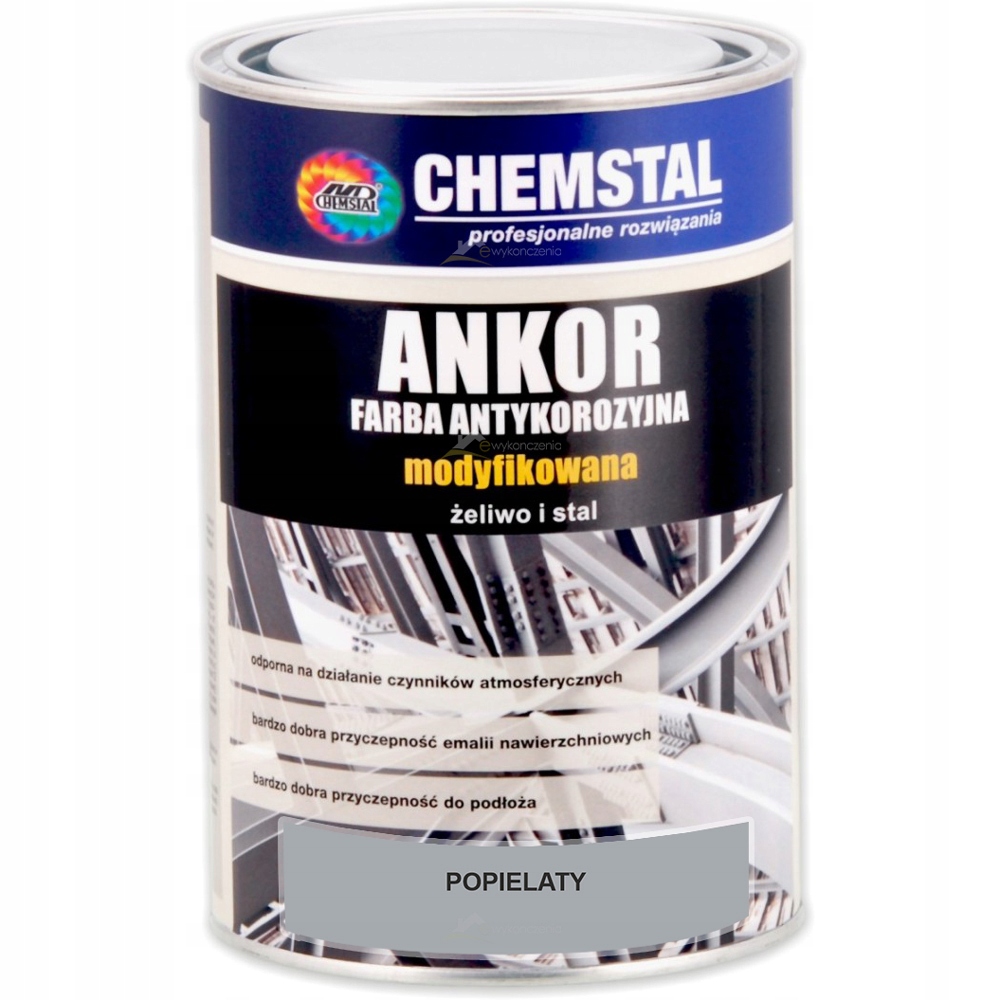 Farba antykorozyjna Ankor Chemstal Popielaty 10L
