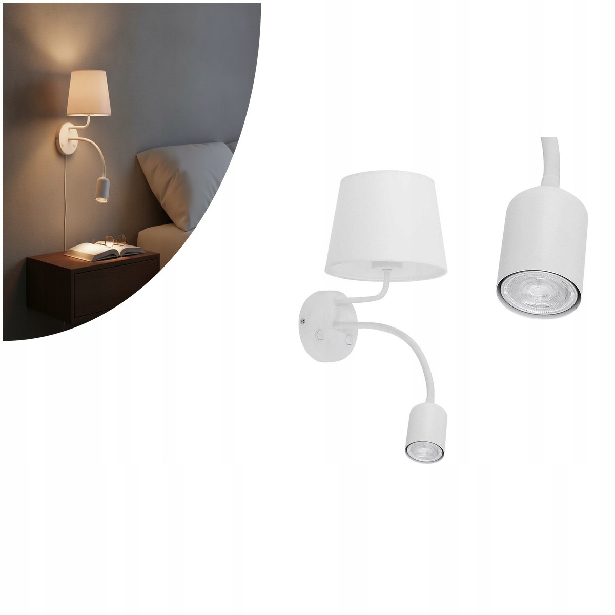 Nástěnná lampa na čtení Maja Bílá Tk Lighting