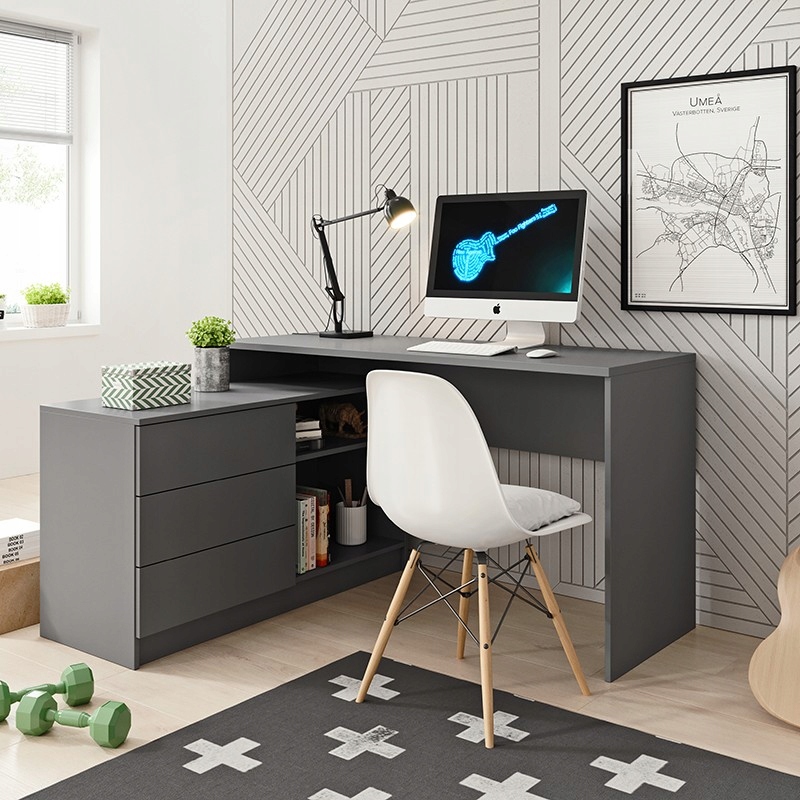 Biurko z szafką do pokoju TEO białe Marka Laski meble