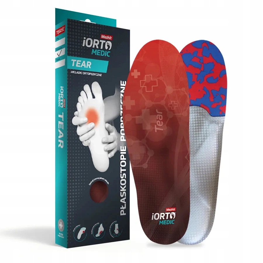 Ortopedické vložky iORTO Medic Tear (Standard) ploché nohy příčné 38