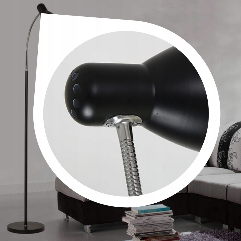 LAMPA STOJĄCA PODŁOGOWA LED 40W DO SALONU SYPIALNI POKOJU DESIGN CZARNA Marka Memfis