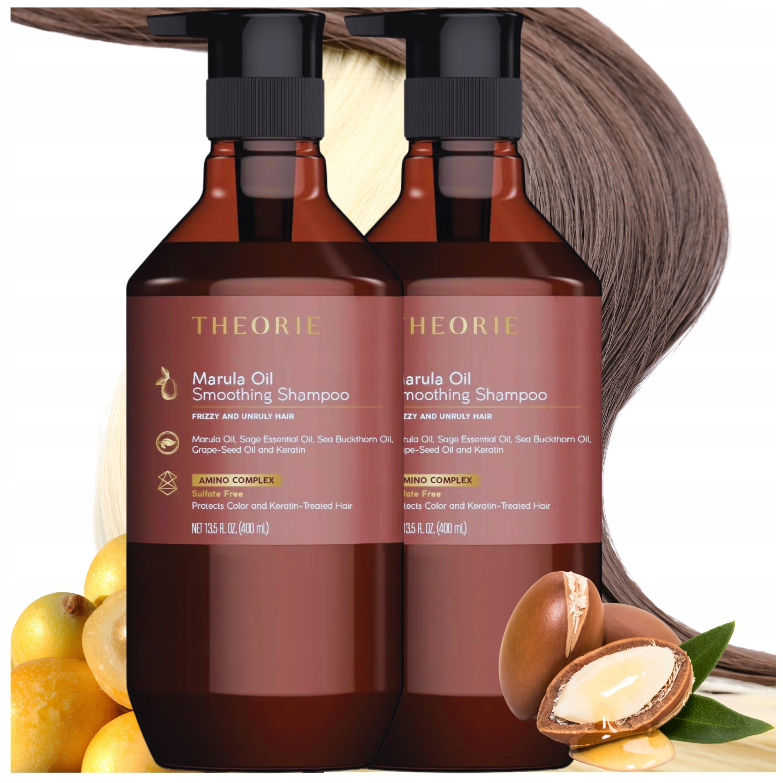 Szampon Do Włosów Wygładzająca Theorie Sage Marula Oil z Keratyną