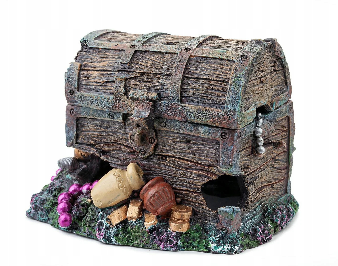 Levně Ozdoba Do Akvária, Dekorace, Truhla S Pokladem, Impregnovaná, Bezpečná, 12 CM