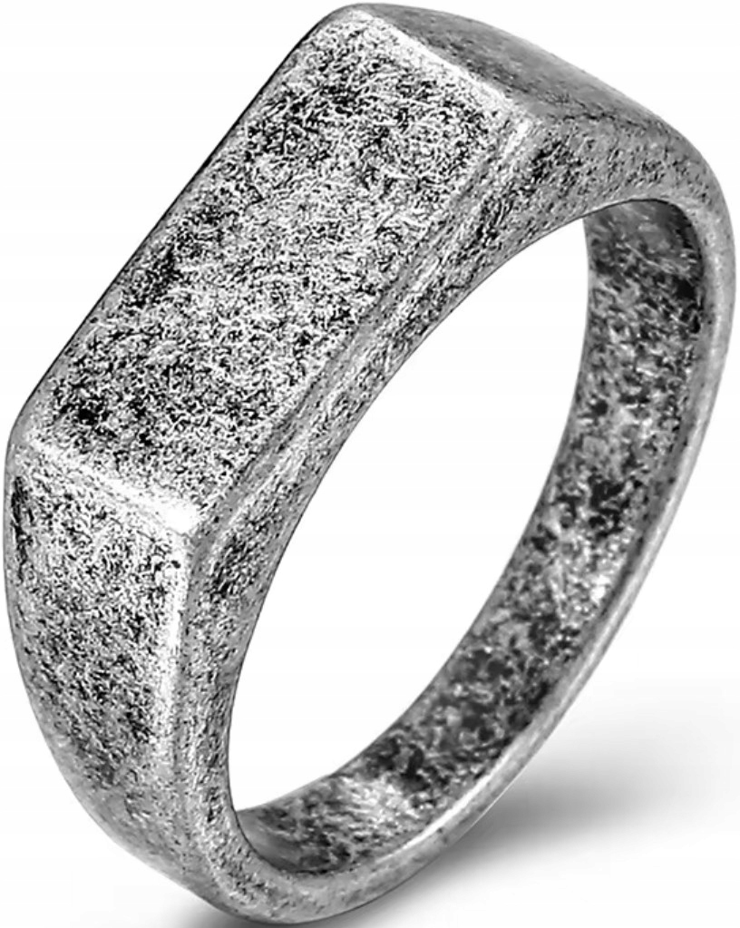 Moderní Klasický Signet Vintage Stříbrný Ocel Ušlechtilý Minimalistický