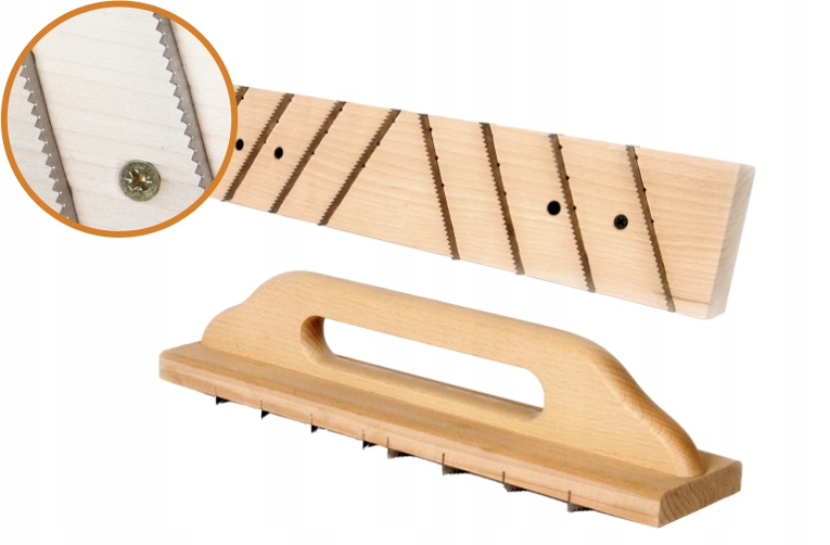 DREWNIANY ZDZIERAK DO TYNKÓW I BETONU KOMÓRKOWEGO 8 OSTRZY ZĄBKI