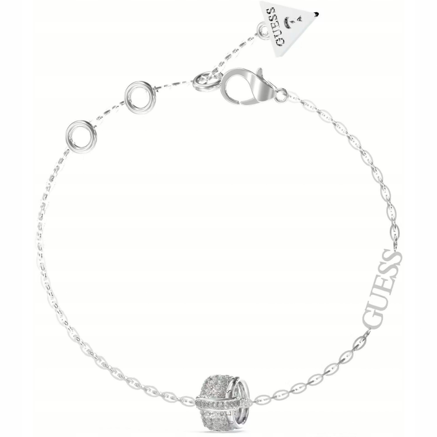 Dámský stříbrný náramek Guess zirkon 18 cm