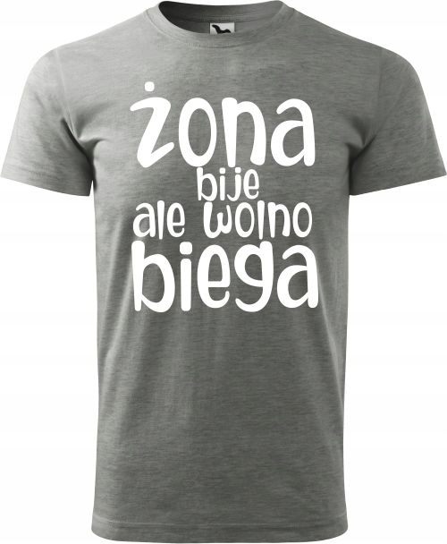 

Śmieszka koszulka Biegacza Żona Bije wolno biega