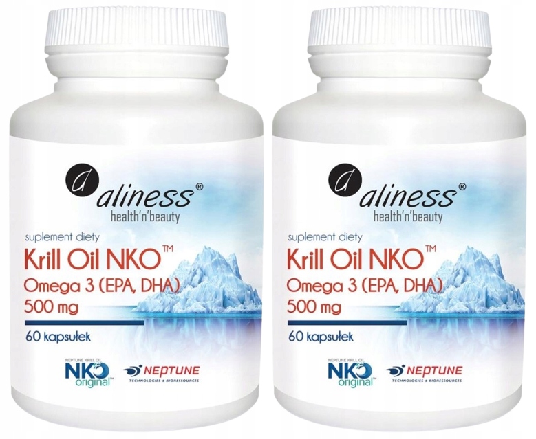 

Aliness Krill Oil Nko 500mg 2x60kaps. Olej z kryla