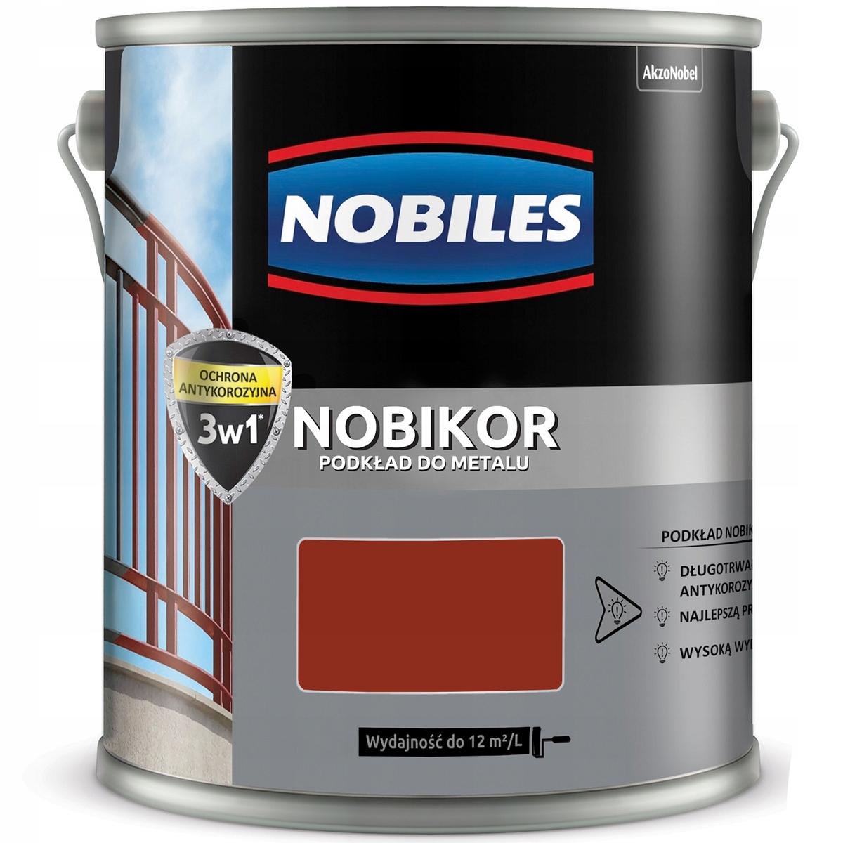 Nobiles Nobikor farba na kov ftalový podklad Červená Oxidová 10L