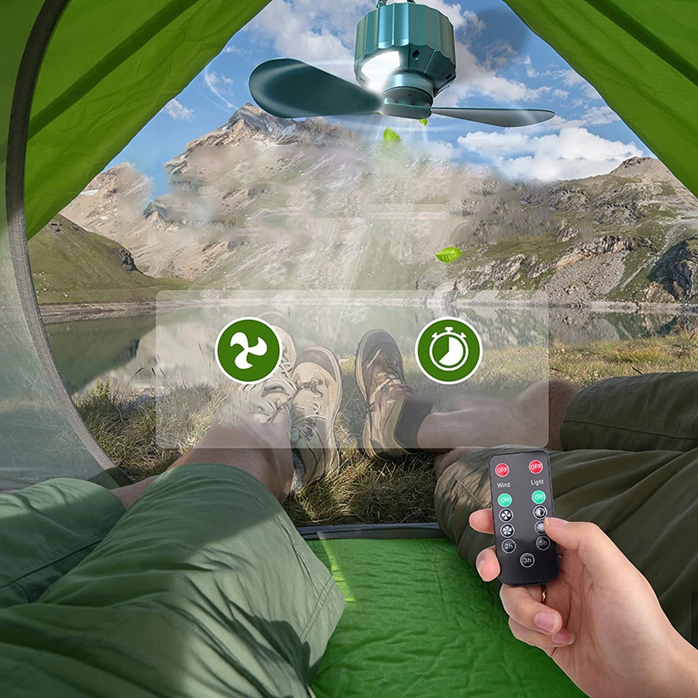 WENTYLATOR NAMIOTOWY Z LAMPAMI LED 3PRĘDKOŚCI WENTYLATOR KEMPINGOWY USB Źródło światła LED