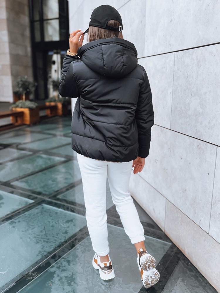 DWUSTRONNA PUCHOWA KURTKA ZIMOWA Z KAPTUREM CZARNA ty3695 - XXL Rodzaj pikowana