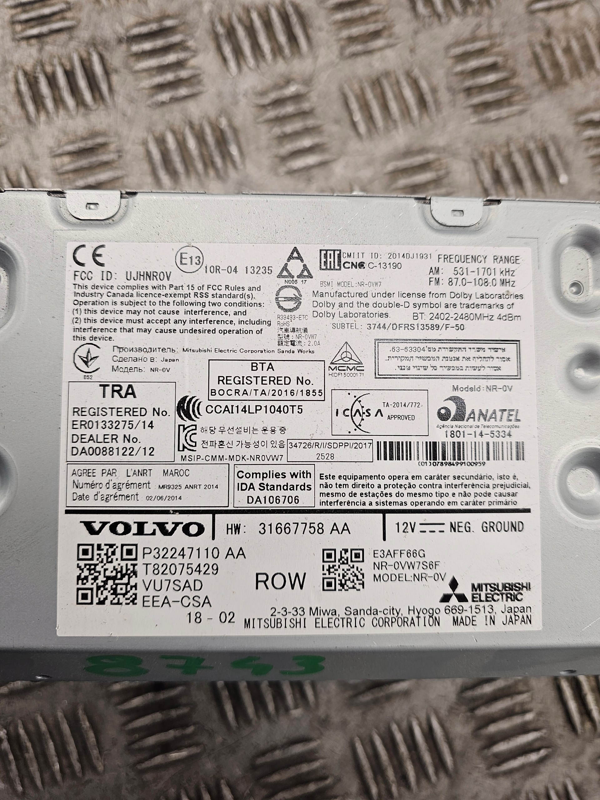 RADIO 31667758AA VOLVO V90