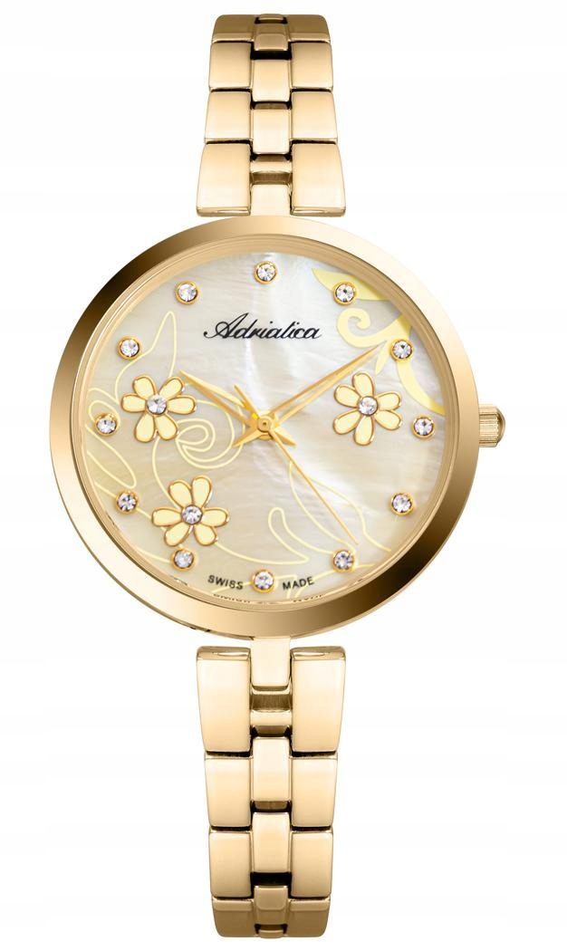 Nové Originální dámské hodinky Adriatica A3741.114SQ zlaté