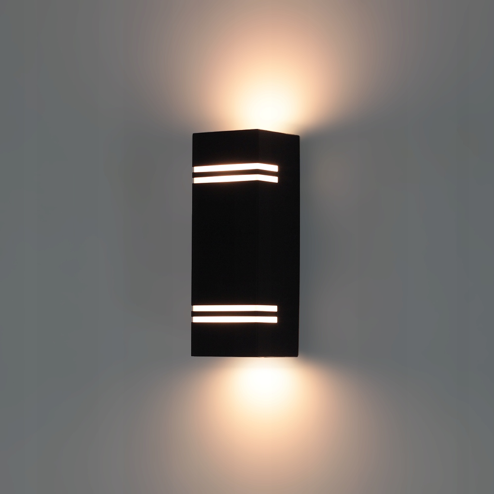 Kinkiet Zewnętrzny Lampa Elewacyjna Do Led GU10 Góra-dół Czarna