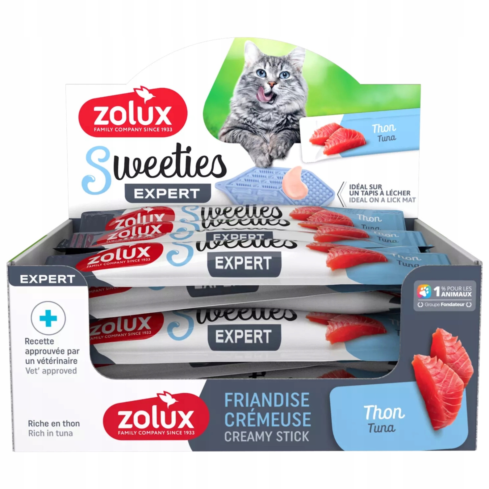 Levně Krémová Pamlsek pro kočky Tuňákové sladkosti sada Box 48 x 14g