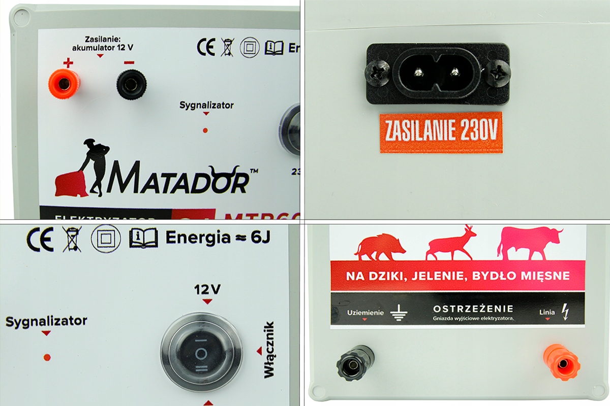GOTOWY PASTUCH ELEKTRYZATOR NA DZIKI DZIKA DRUT ELEKTRYZATOR PALIKI ZESTAW Marka Matador