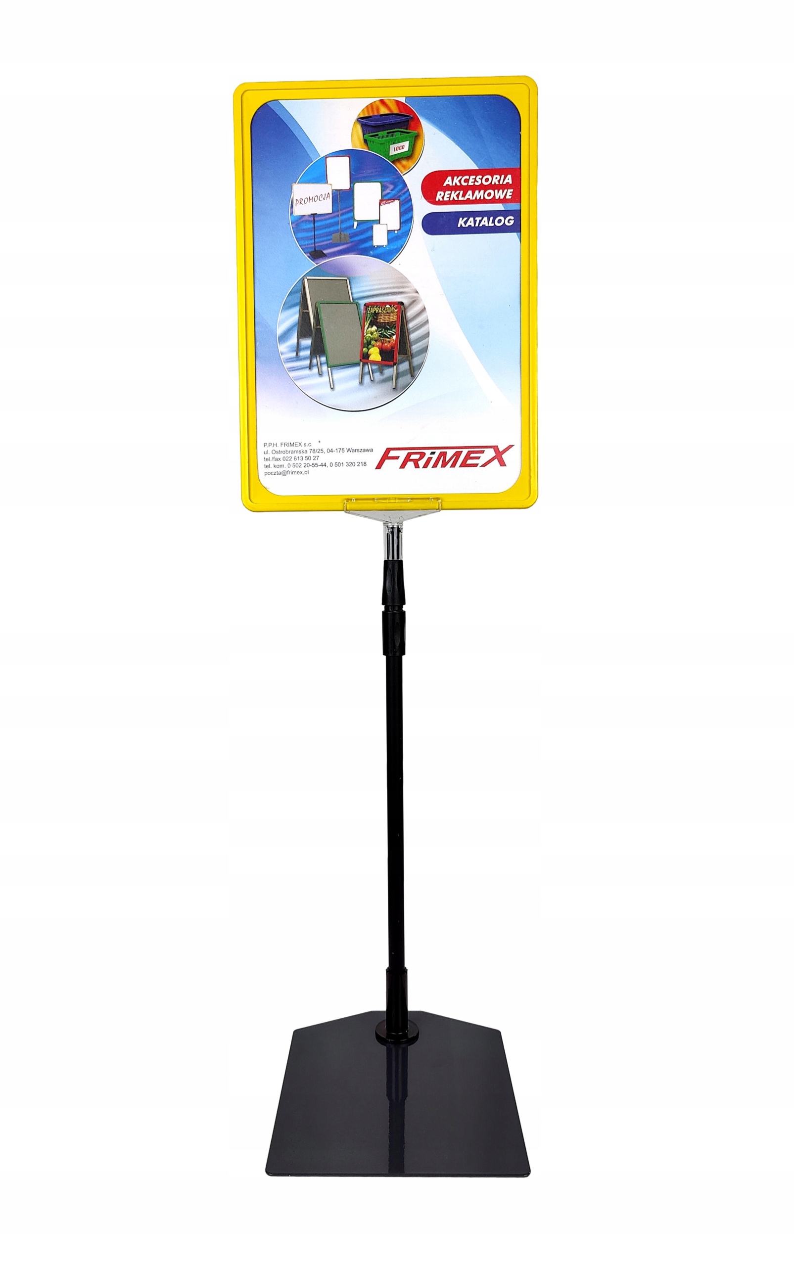 

Stojak reklamowy teleskopowy 60cm z ramką A4 Cż