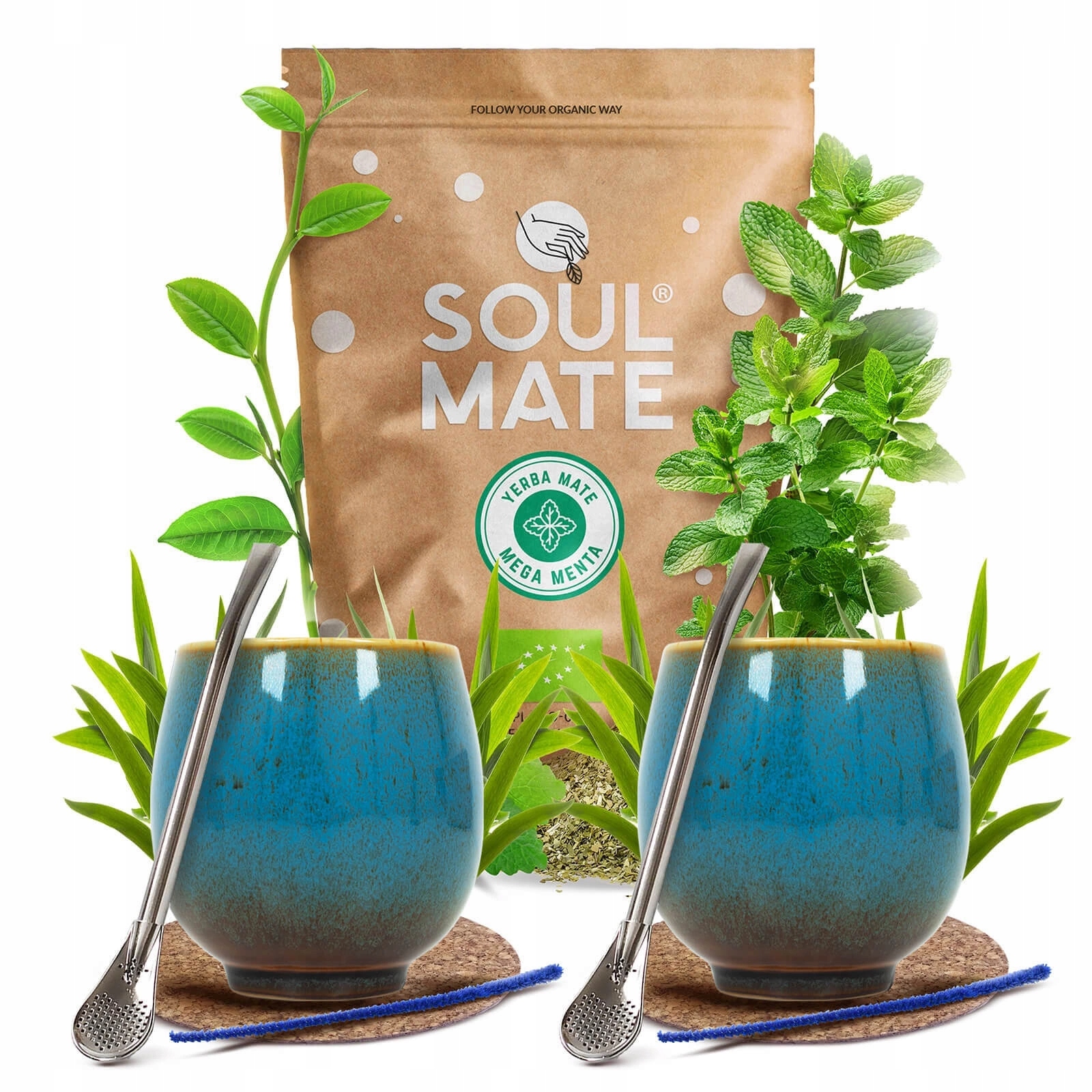 Levně Dárková Sada Yerba Soul Mate Menta 500g Matero Pro Dva
