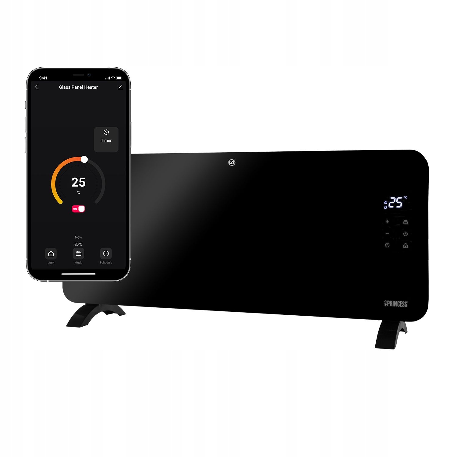 LuX Elektrický Konvektorový Sklenený Vykurovací Panel Eco 2000W app