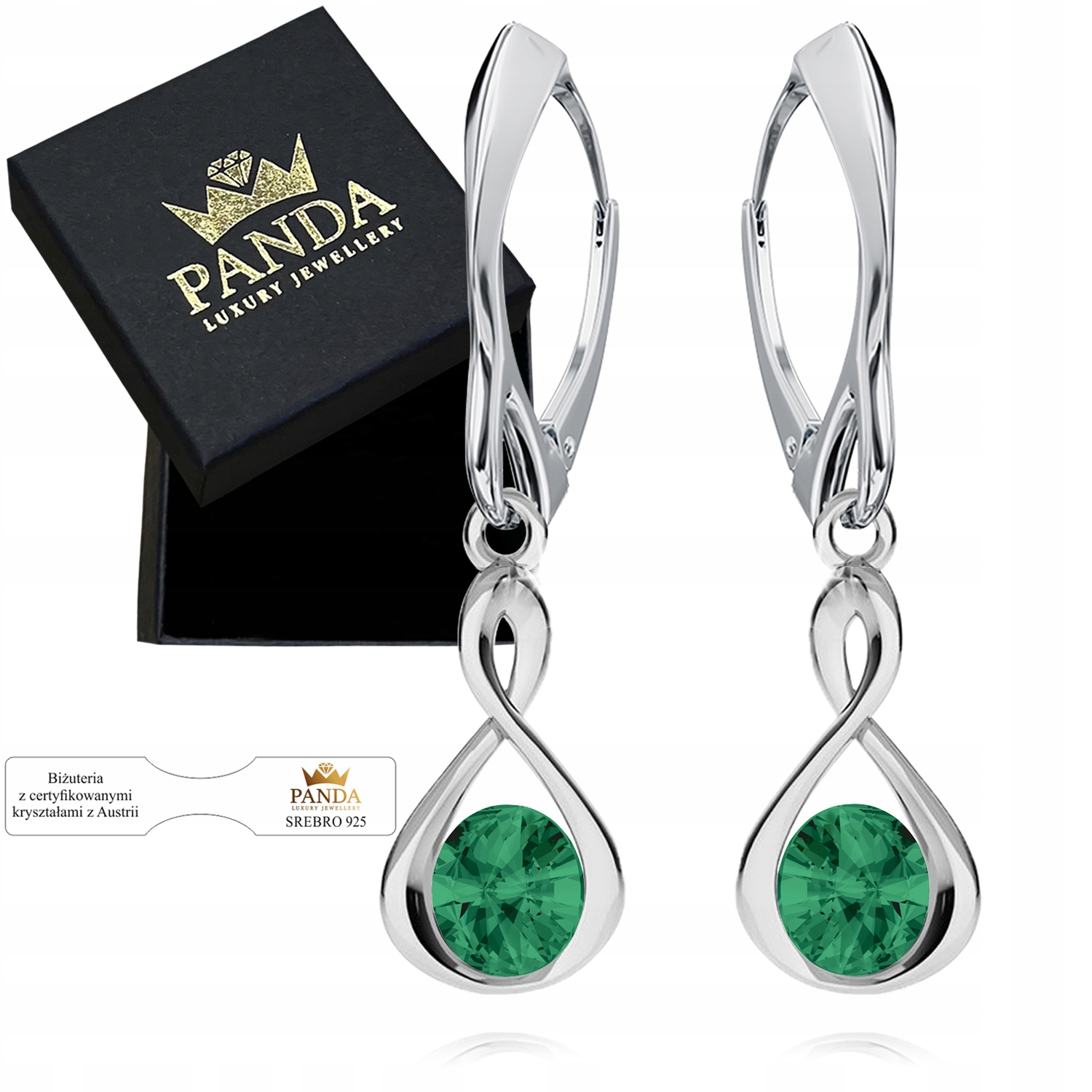 Stříbrné Náušnice Infinity Znak Nekonečna 925 Visací Dárek Svátek