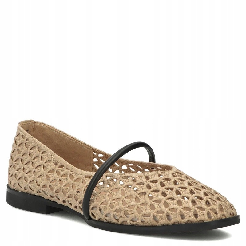 Filippo DP7603 Béžové Ažurové Baleríny S Páskem 40
