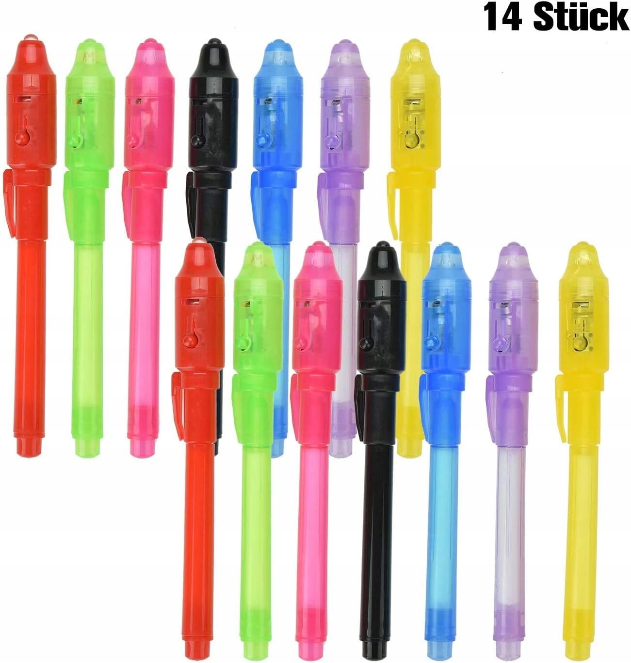 MAGICZNY DŁUGOPIS ZNIKOPIS ZESTAW 14SZT ŚWIATŁO UV SEKRETNY DŁUGOPIS Wiek dziecka 3 lata +