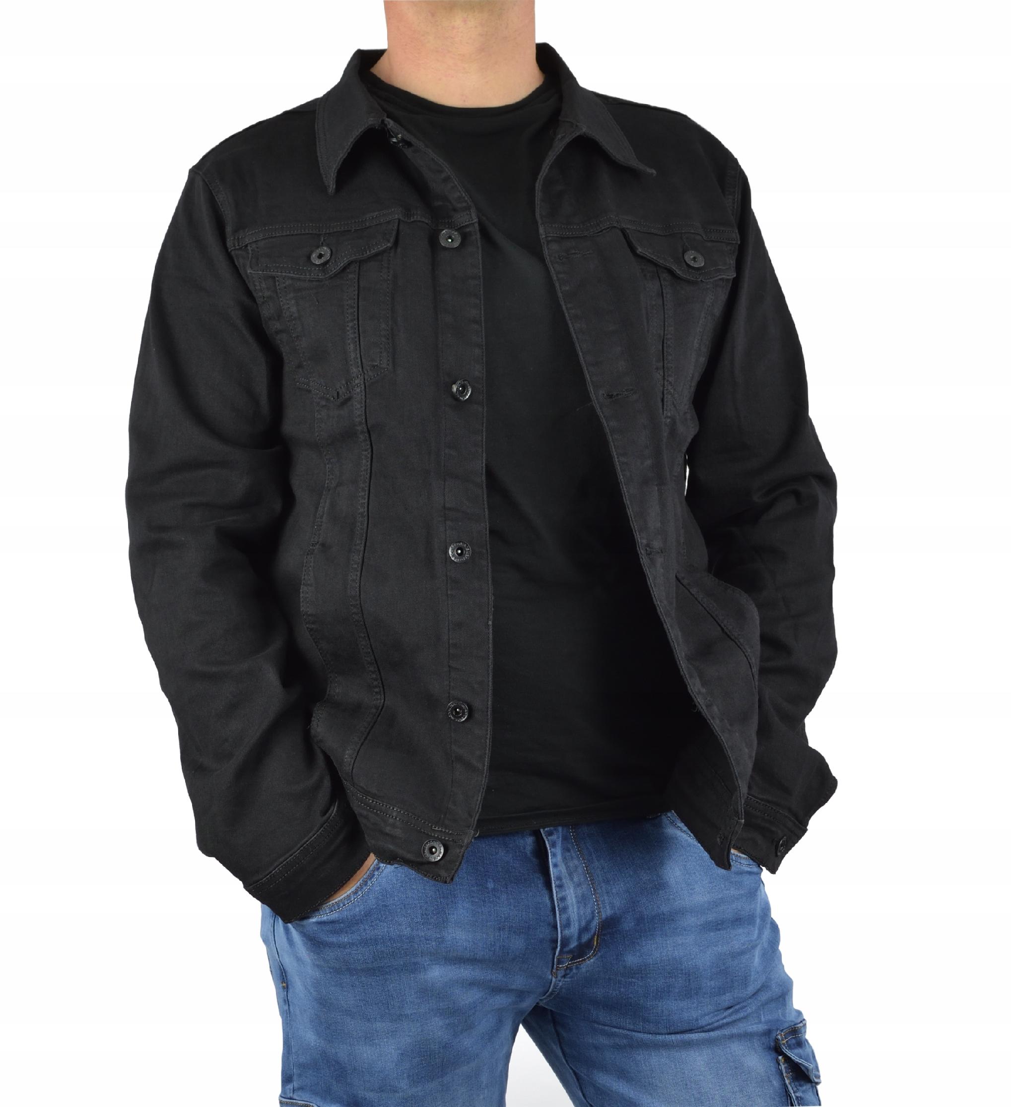 KATANA JEANSOWA CZARNA KURTKA MĘSKA VIMAN 3XL