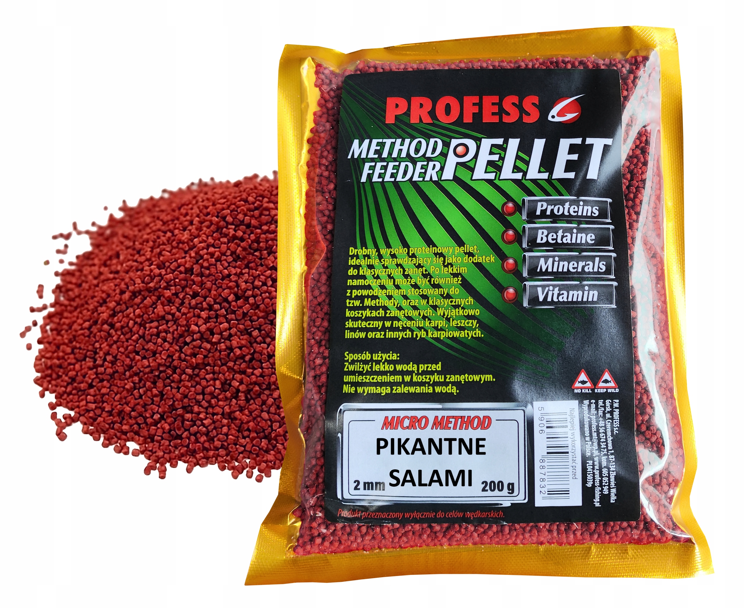 Pellet Method Feeder Micro 2mm Pikantne Salami 200g Profess