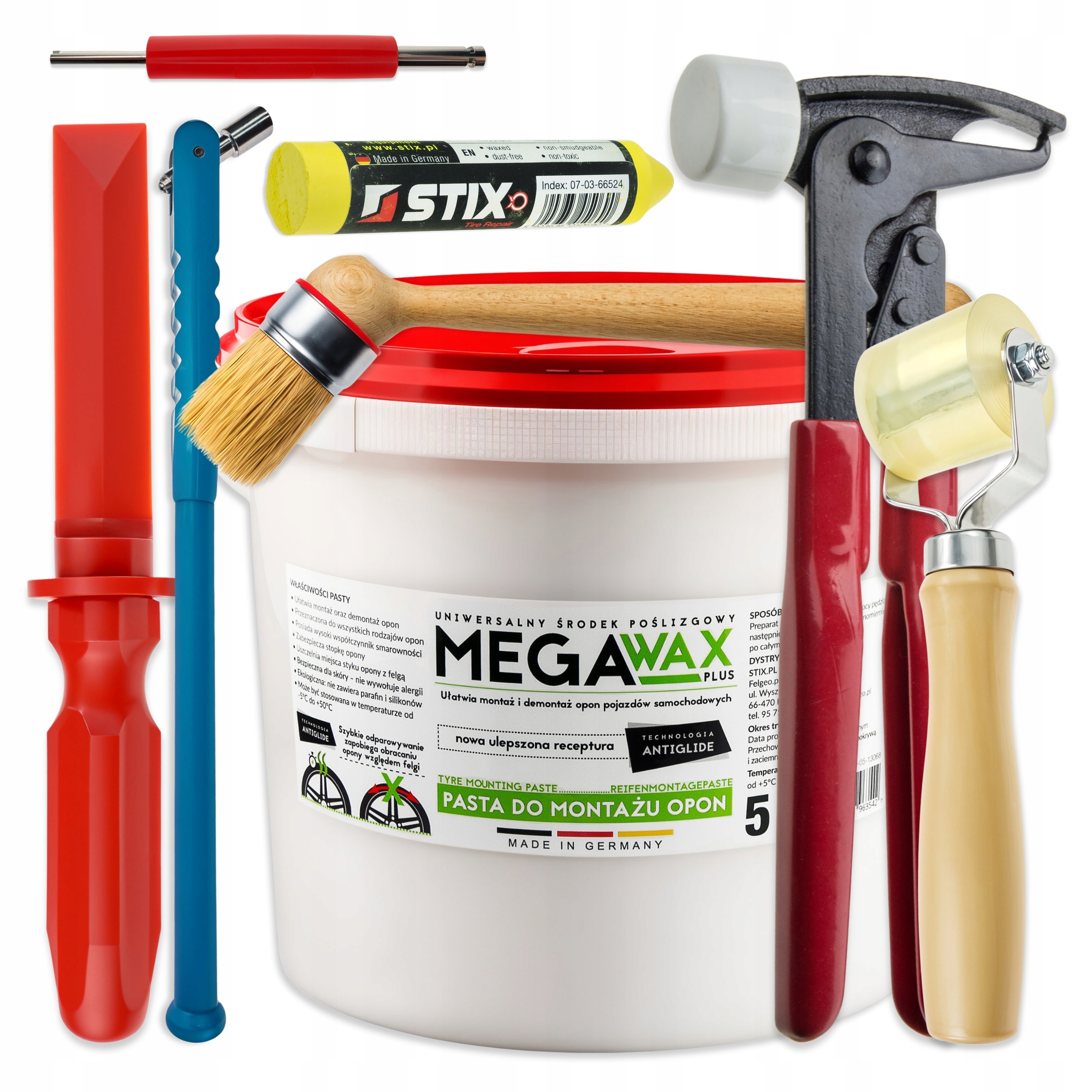 Sada Pro Vulkanizaci Stix ZW3 Pasta 5KG Škrabka Křída Kleště Rolka