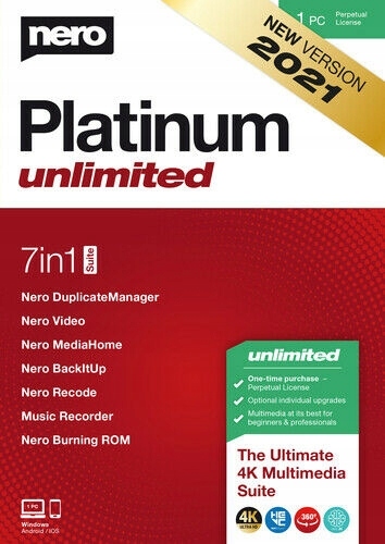 

Nero Platinum Unlimited Suite 2021 1 Pc