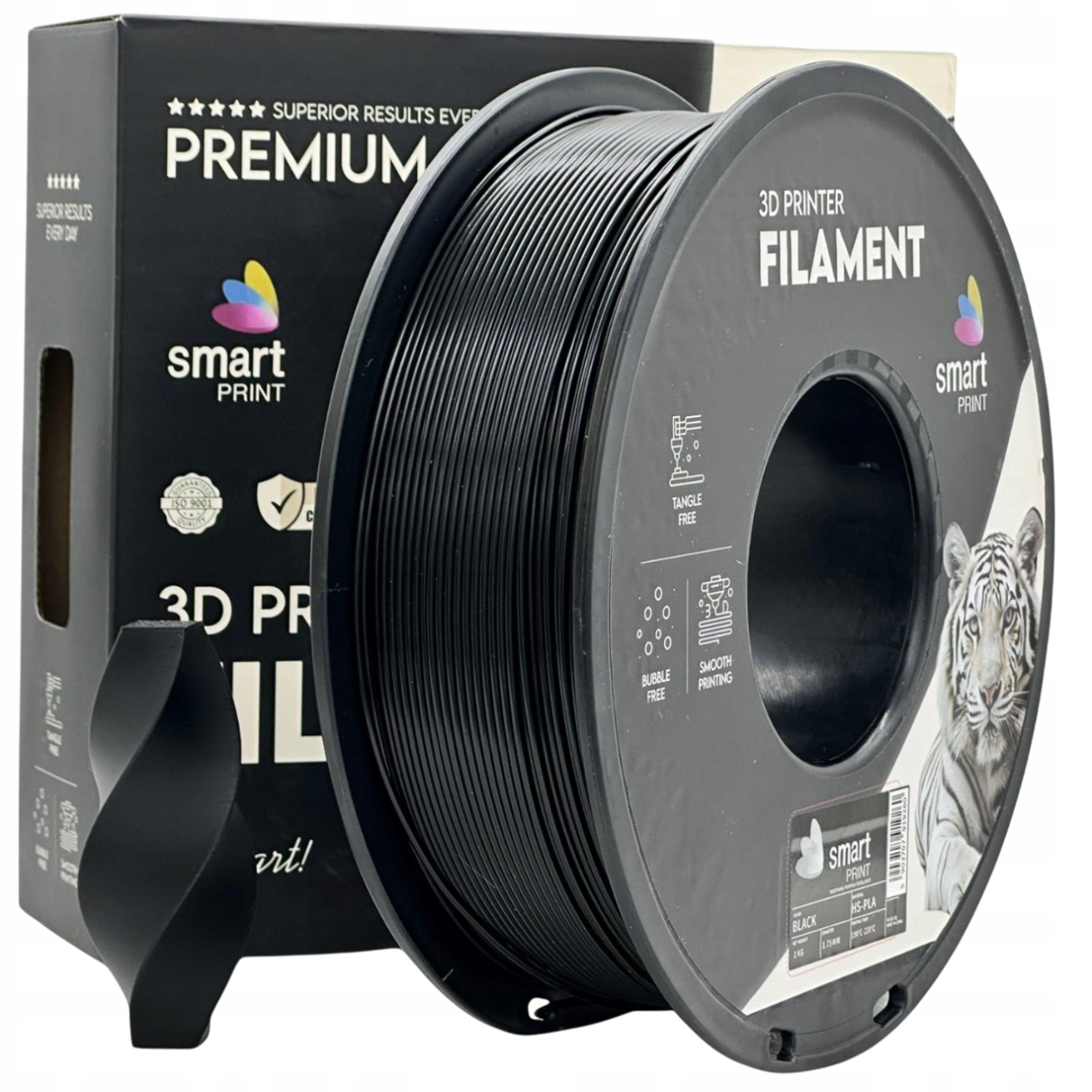 Filament Hs-pla Smart Print 1.75mm 1 kg 1000 g Czarny Black