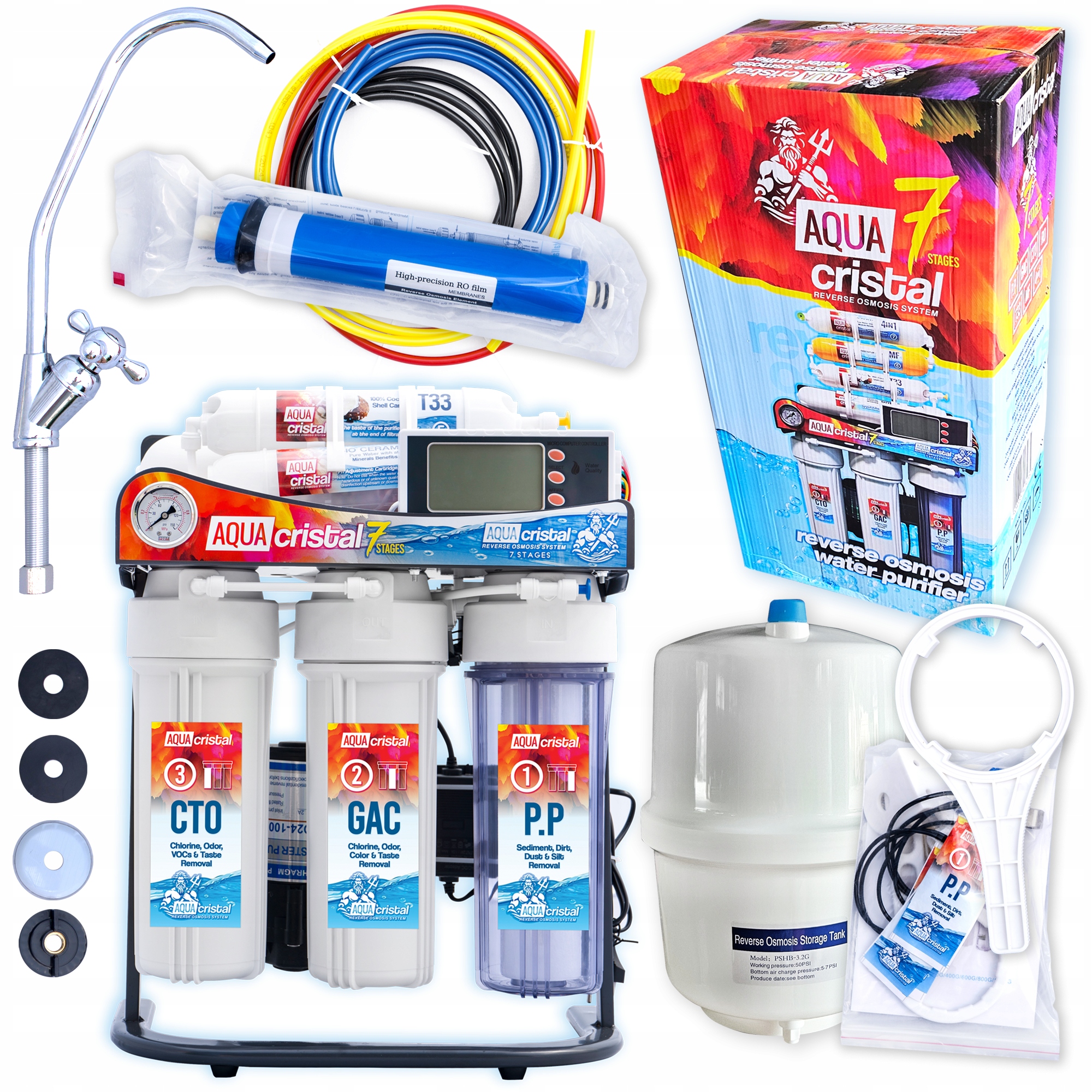 Filtry Na Vodu Aqua Cristal Sada 7 St Filtrace Reverzní Osmóza 75GPD