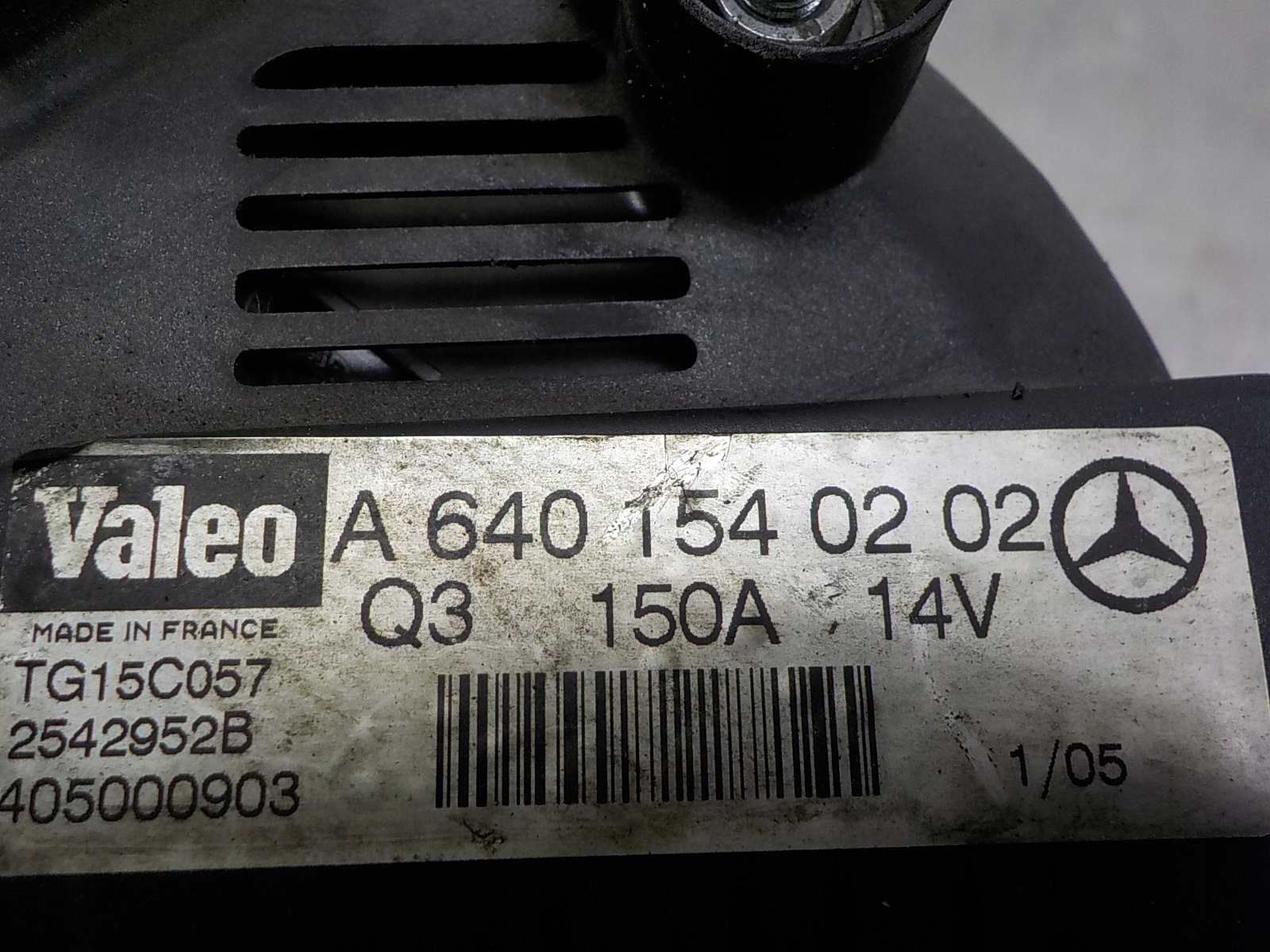 MERCEDES-BENZ W169 2.0 CDI alternator A6401540202