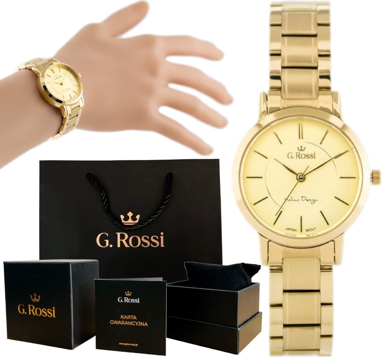 

Analogowy Zegarek Damski G. Rossi Bransoleta Box