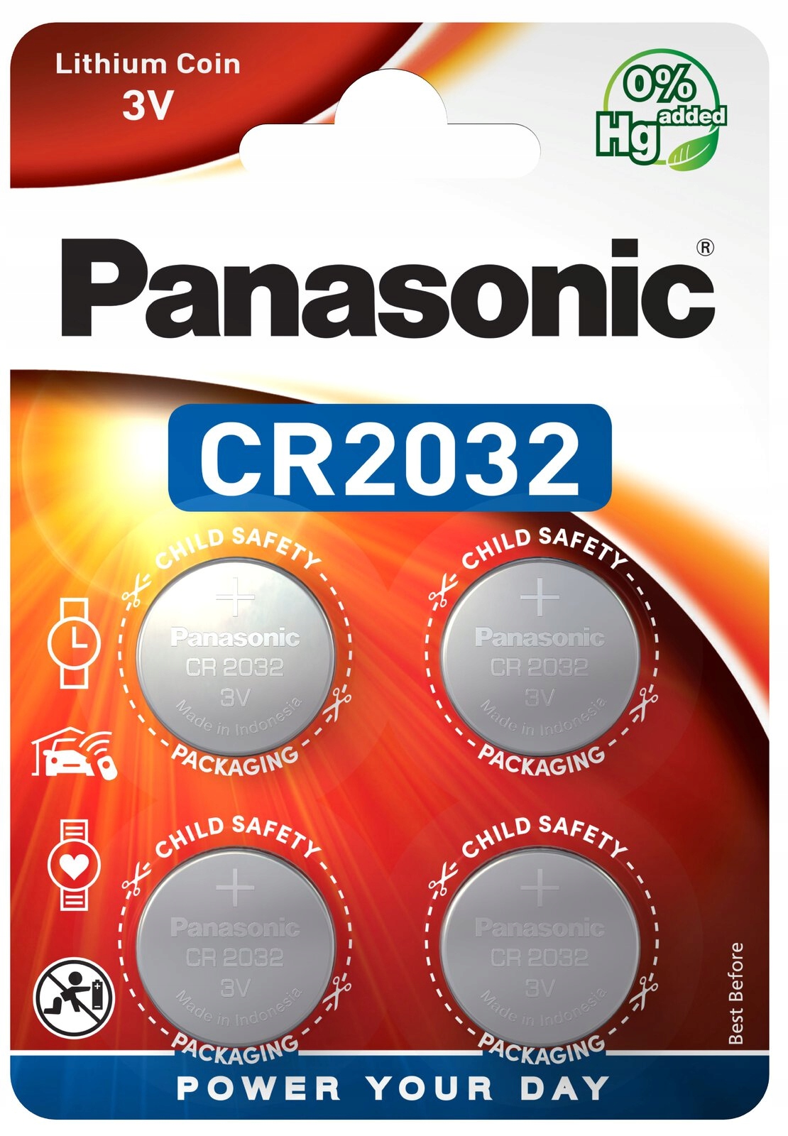 

Baterie litowe guzikowe CR2032 Panasonic 3V 4szt