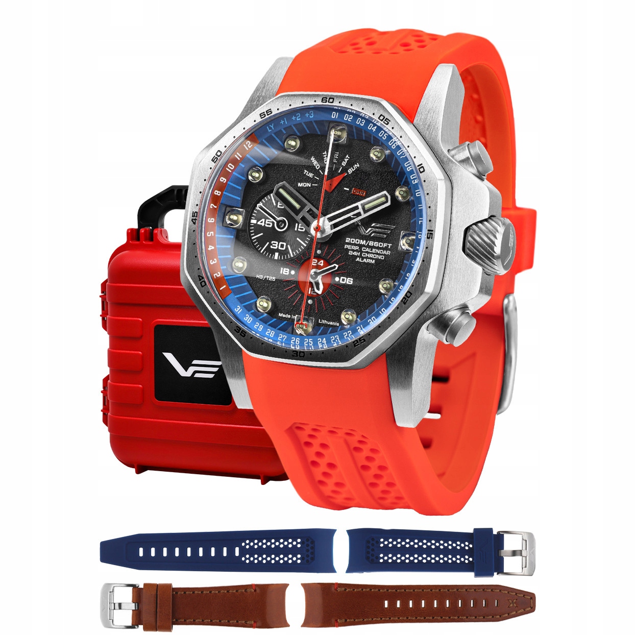 Pánské Hodinky Vostok Europe YM86-640A696SR s červeným páskem