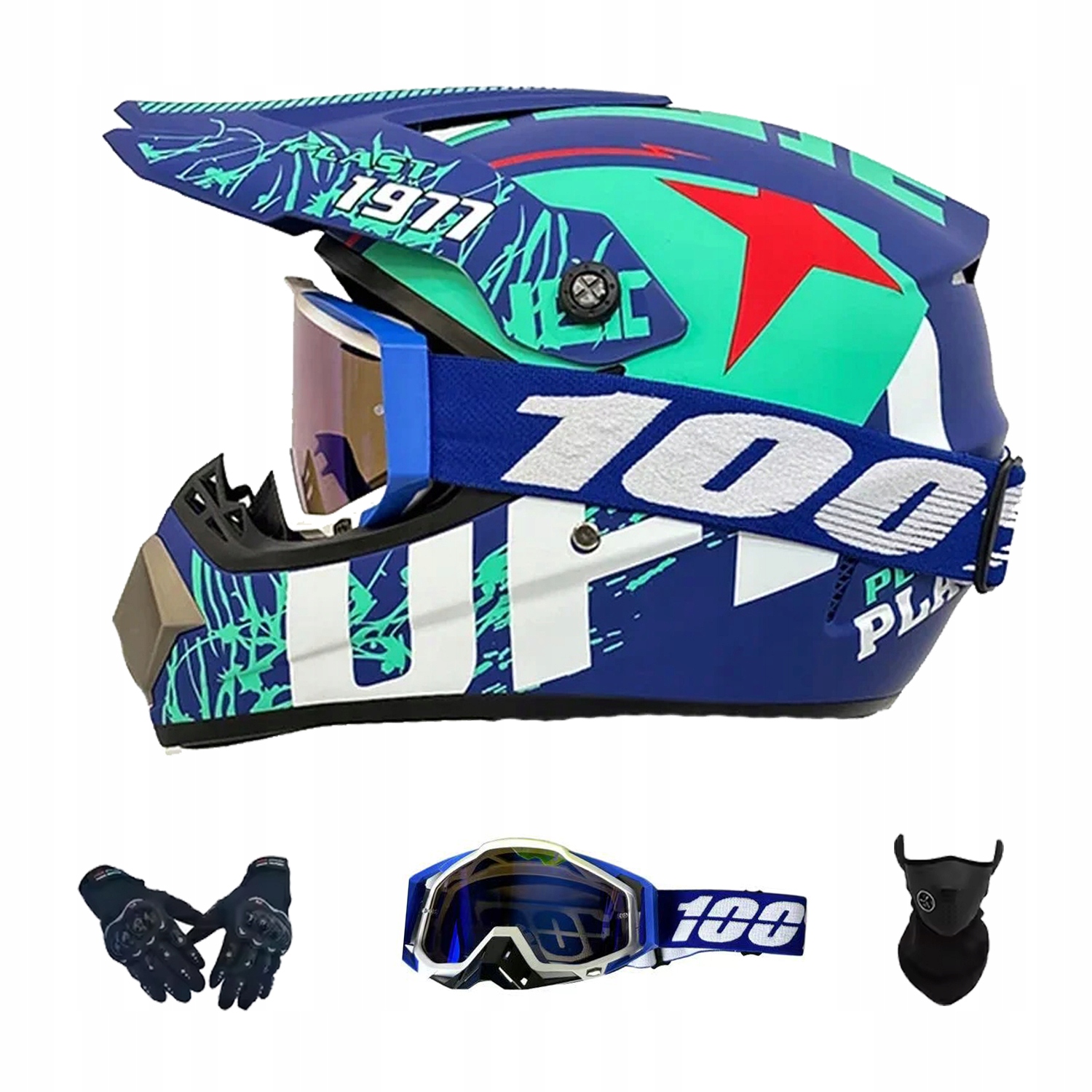 Helma Na Elektrickou Koloběžku Cross Enduro Quad Bmx Helma Brýle Rukavice M