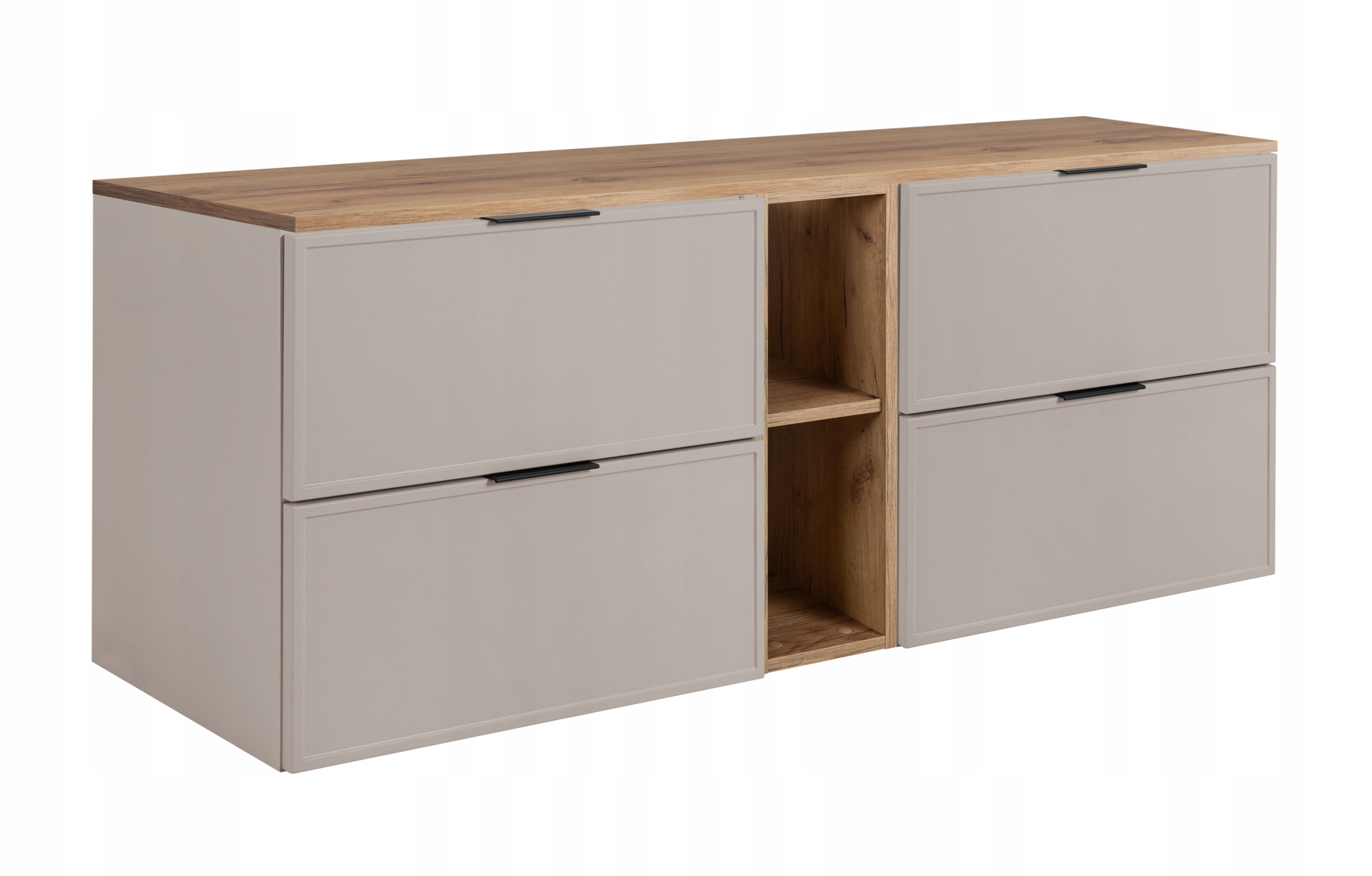 Koupelnová skříňka Závěsná sada Kašmír Dub 140 Rámeček čela Mdf Blat