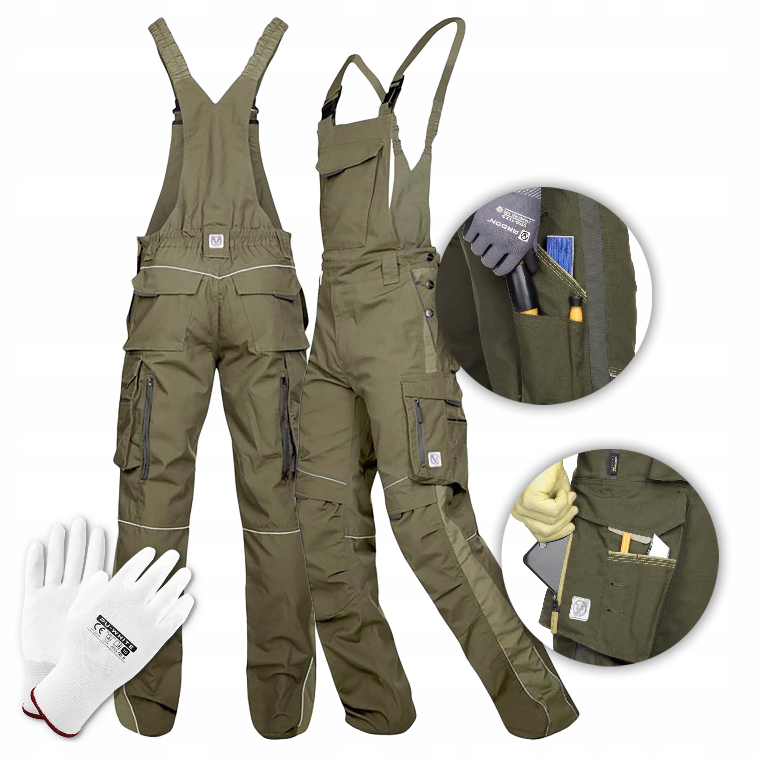 Pánské montérkové pracovní kalhoty Khaki Bozp Ardon Urban+ vel. 56