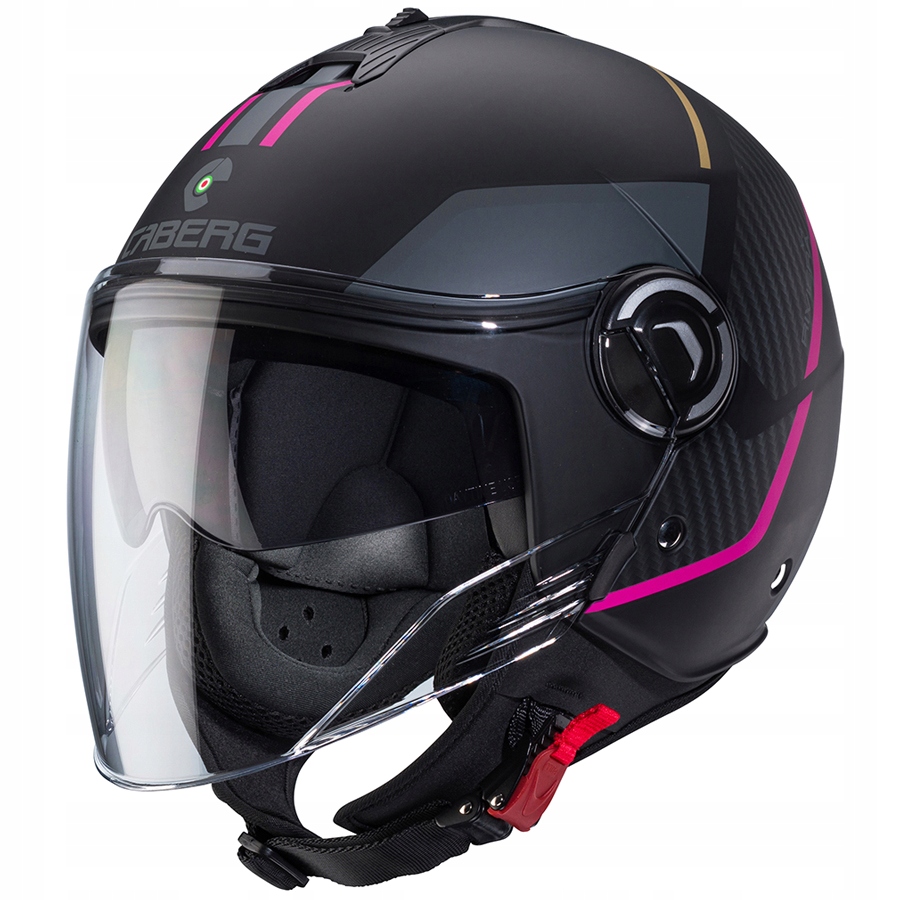 KASK OTWARTY CABERG RIVIERA V4X GEO MAT XS BLENDA Cechy wizjera wzmocniona odporność na zarysowania zintegrowana blenda przeciwsłoneczna